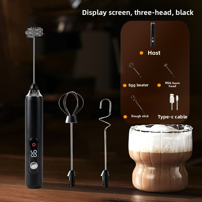 Espumante de leche port�til con pantalla digital