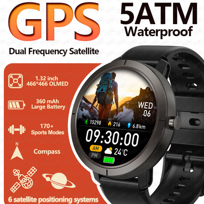 Monitor de salud del reloj inteligente GPS