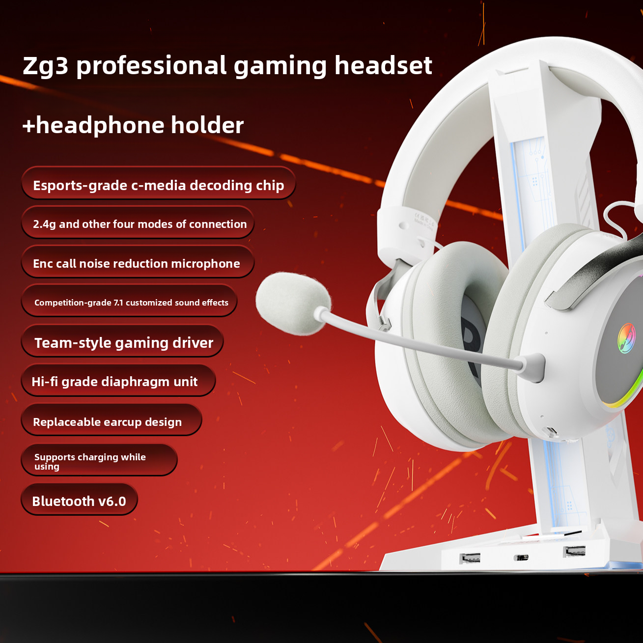 Casco de juegos Zg3 E-Sports