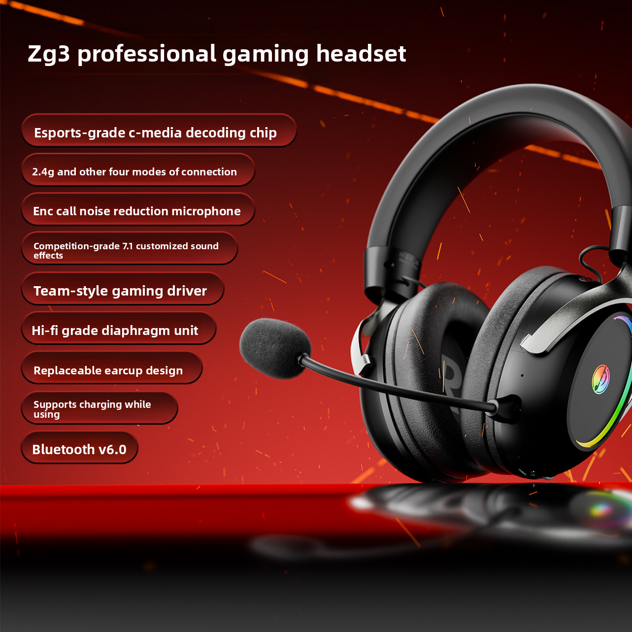 Casco de juegos Zg3 E-Sports