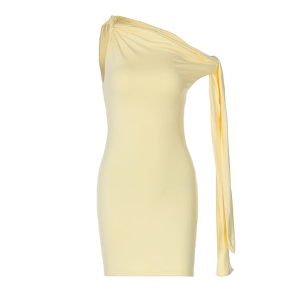 Vestido bodycon de un solo hombro sin mangas para mujer