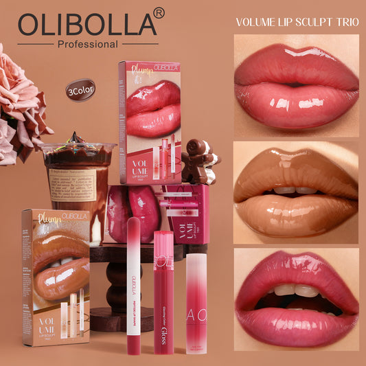 Set de maquillaje de labios con gloss y pintalabios