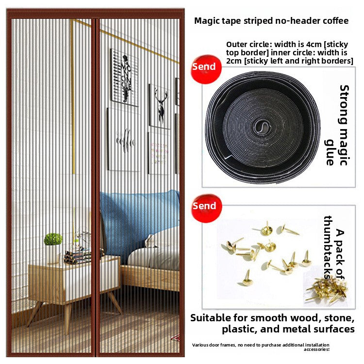Puerta mosquitera de malla transpirable para cortinas magn�ticas para mosquitos