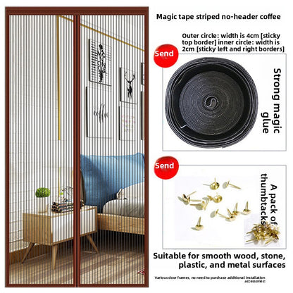 Puerta mosquitera de malla transpirable para cortinas magn�ticas para mosquitos