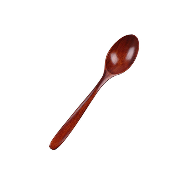 Juego de cuchara y tenedor de madera con mango ondulado