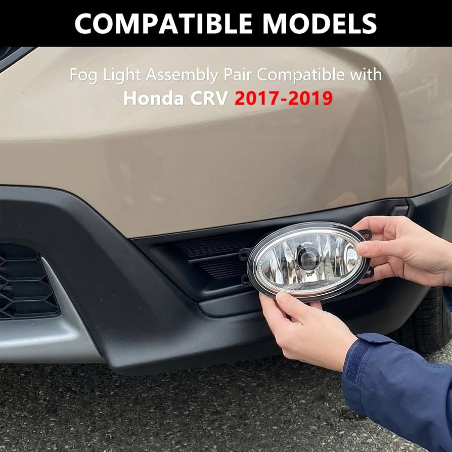 Luces antiniebla para CRV 2017-2019 HO2593141 HO2592141 33951SLE305 33950TLAA21 Ajuste perfecto, impermeable, fabricación elaborada, larga vida útil, enchufar y usar