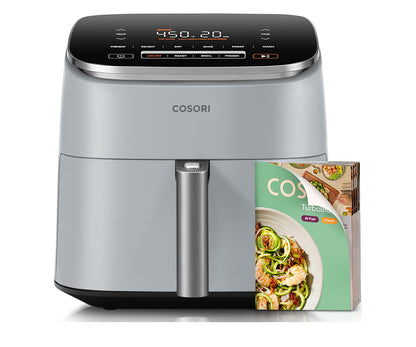 TurboBlaze 6 Qt 9-in-1 एयर फ्रायर, प्रीमियम सिरेमिक कोटिंग, 90°–450°F, एक समान परिणामों के लिए सटीक हीटिंग, एयर फ्राई, रोस्ट, बेक, ग्रिल, डिहाइड्रेट।