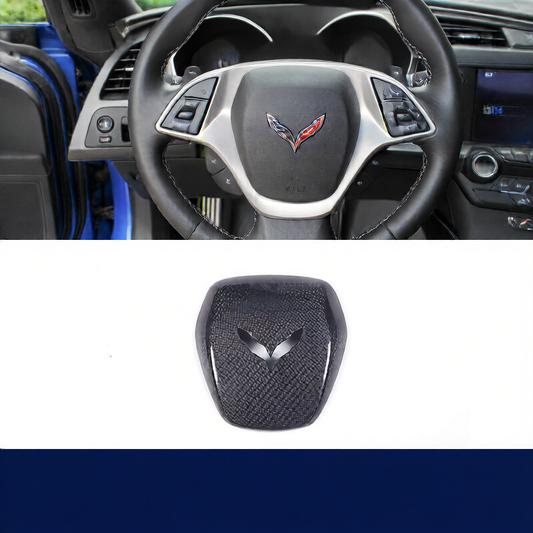 Anillo decorativo de volante de fibra de carbono para Chevrolet Corvette C7