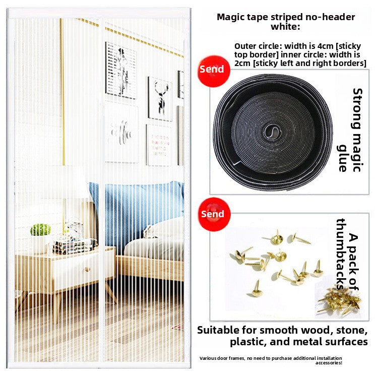 Puerta mosquitera de malla transpirable para cortinas magn�ticas para mosquitos