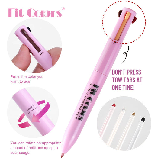 L�piz port�til de maquillaje multifuncional cuatro en uno