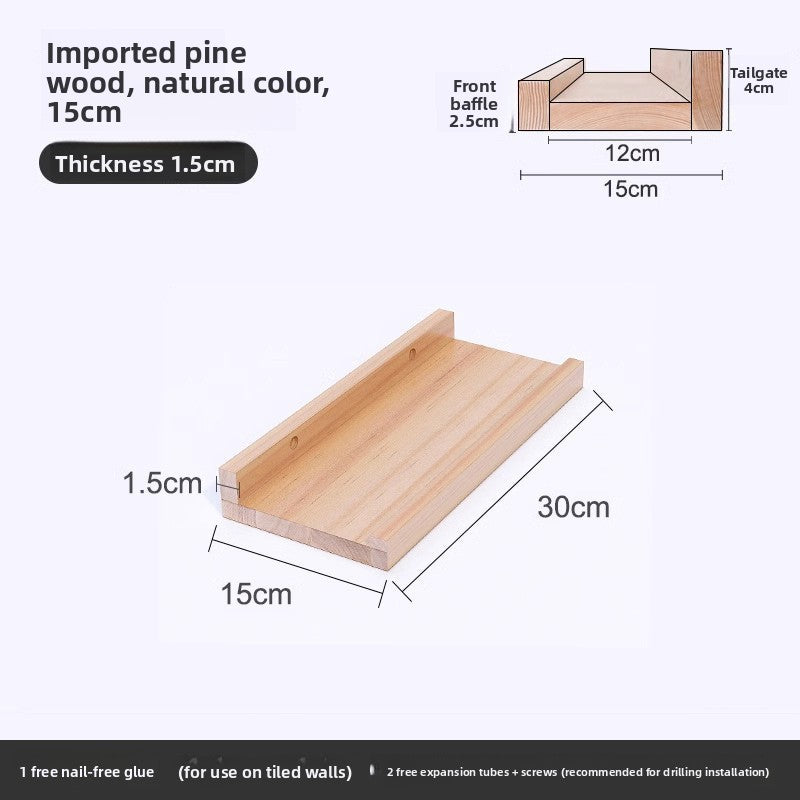 Estanter�a de pared de madera maciza n�rdica