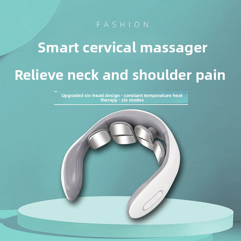 Masajeador cervical port�til con calor y electroterapia