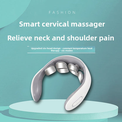 Masajeador cervical port�til con calor y electroterapia