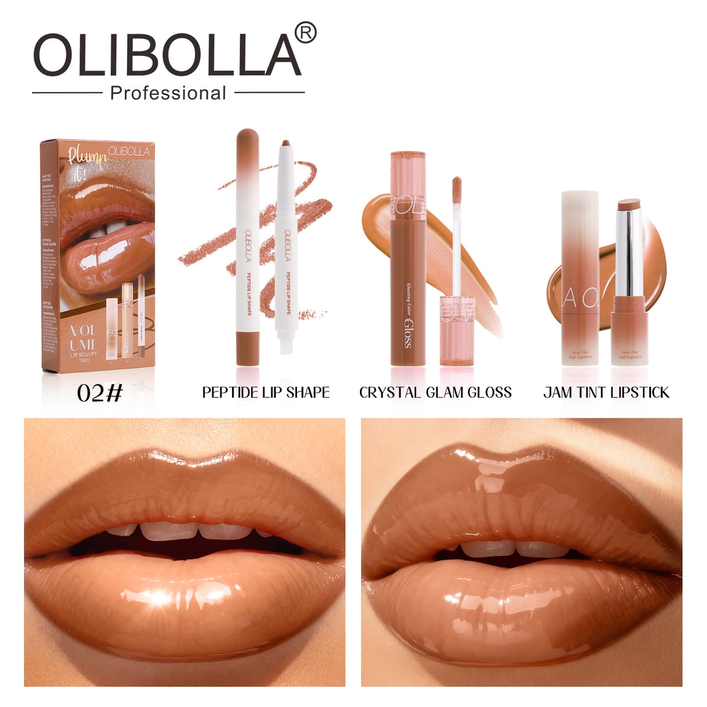 Set de maquillaje de labios con gloss y pintalabios