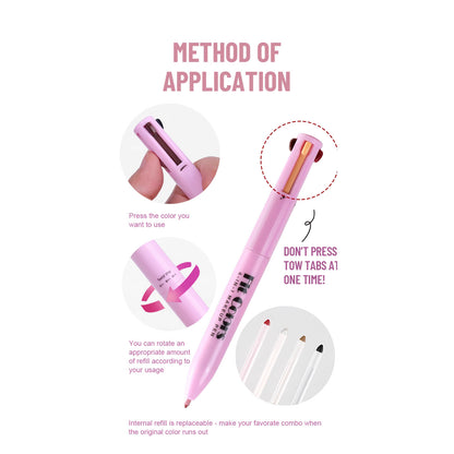L�piz port�til de maquillaje multifuncional cuatro en uno