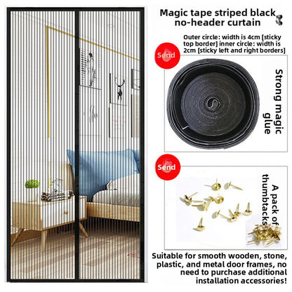 Puerta mosquitera de malla transpirable para cortinas magn�ticas para mosquitos