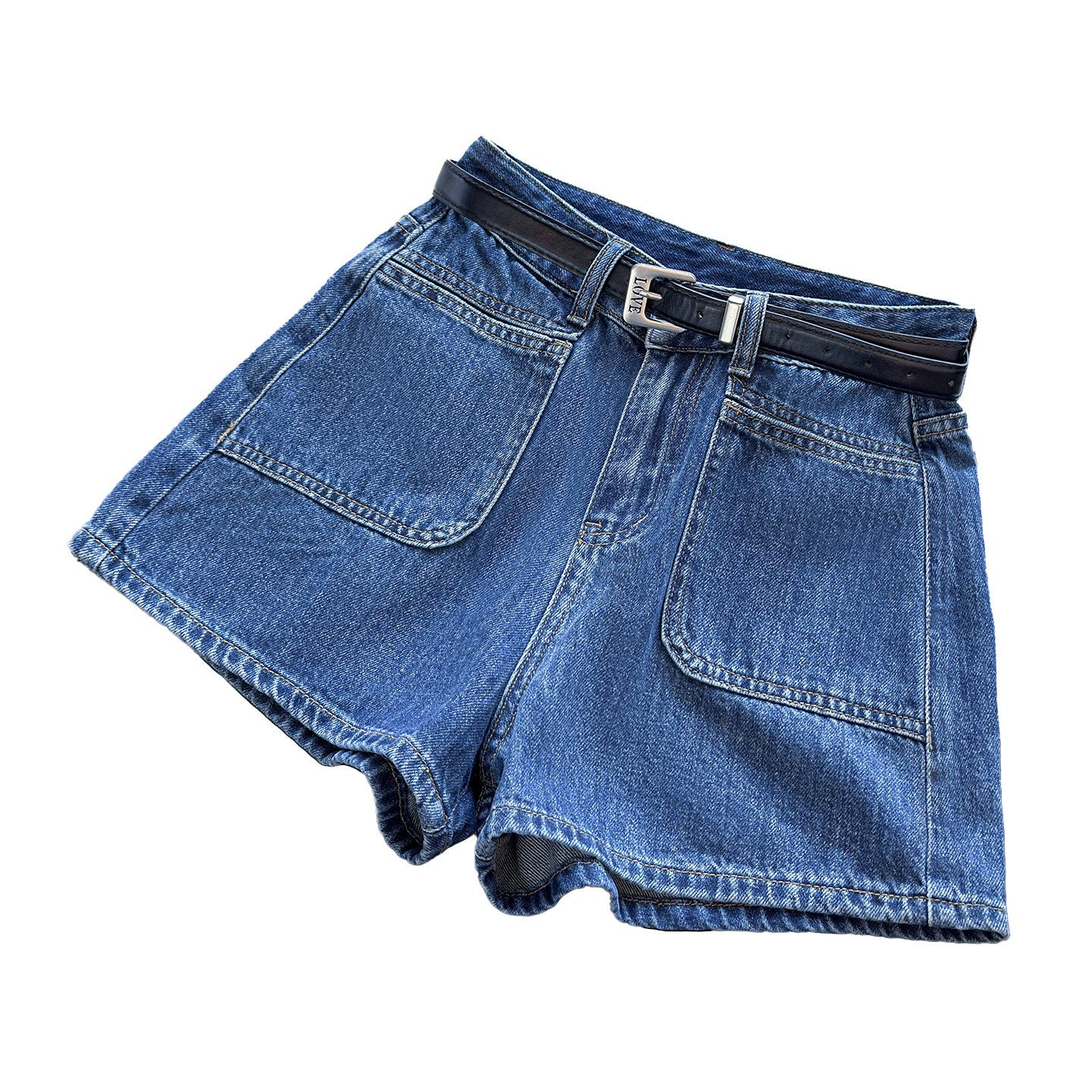Pantalones cortos vaqueros de tiro alto para mujer