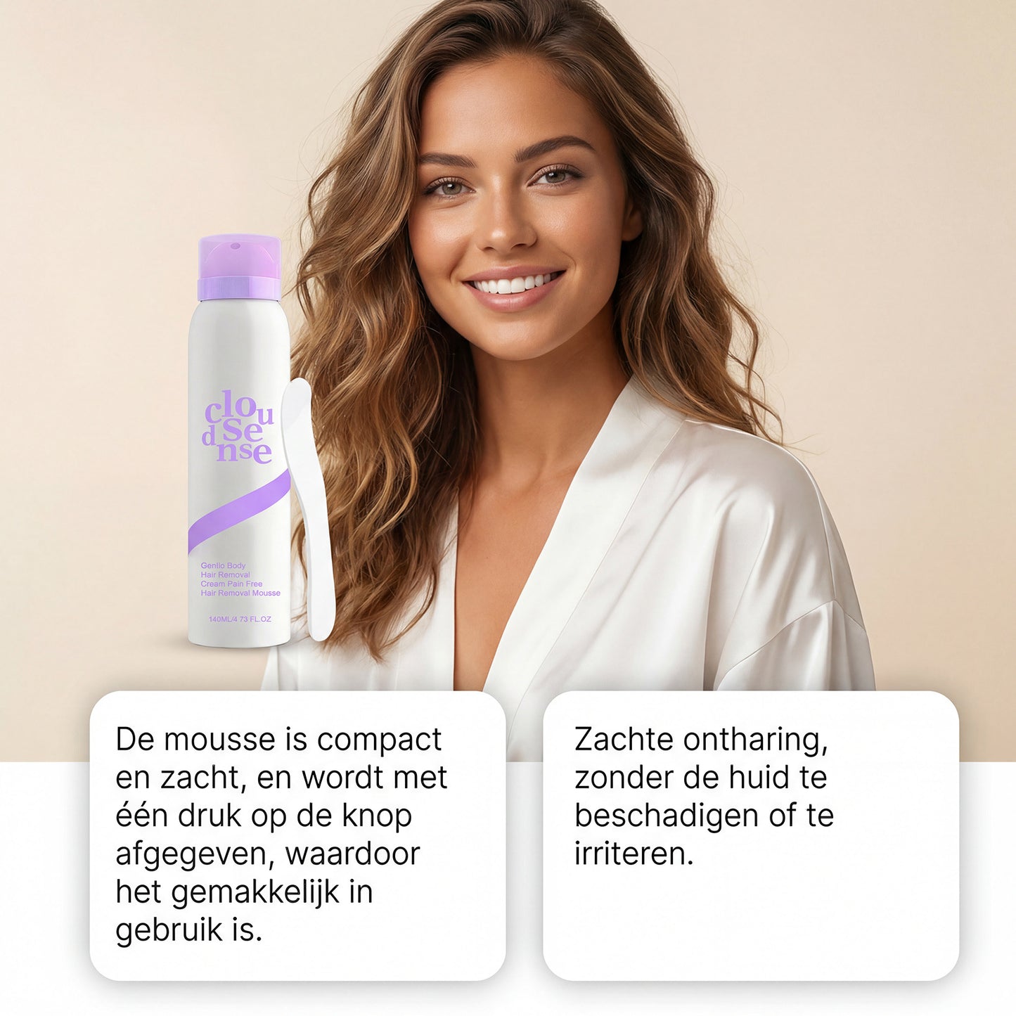 Mousse depilatoria suave para el cuerpo